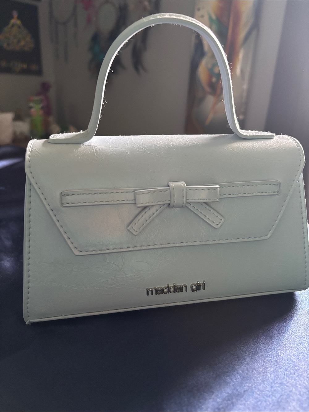 Madden Girl blue Bow Top-Handle Mini Bag